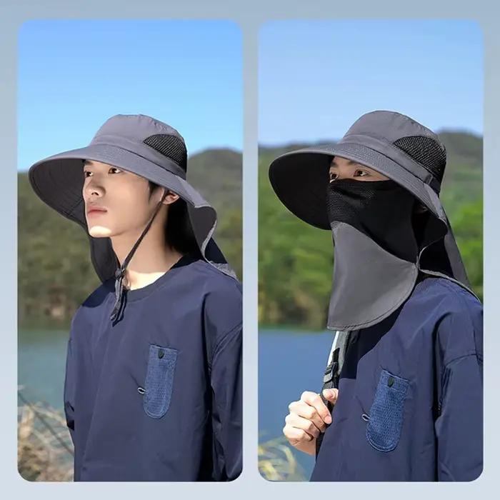 Chapeau de protection solaire pour hommes avec large bord imperméable et séchage rapide pour pêche randonnée et activités de plein air