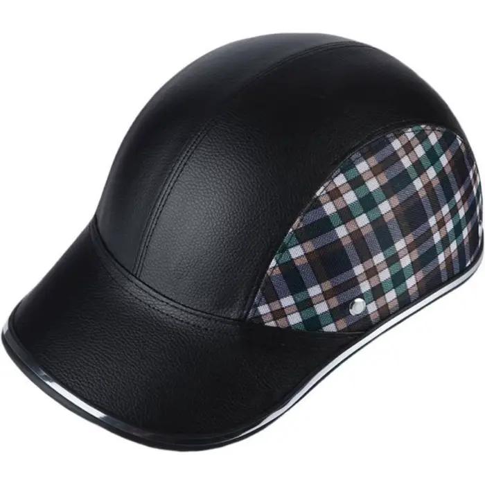 Casquette de Baseball classique Style casque de vélo sangle réglable sécurité moto demi-casque dur demi-visage