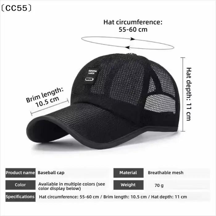 Casquette de baseball en maille respirante pour homme