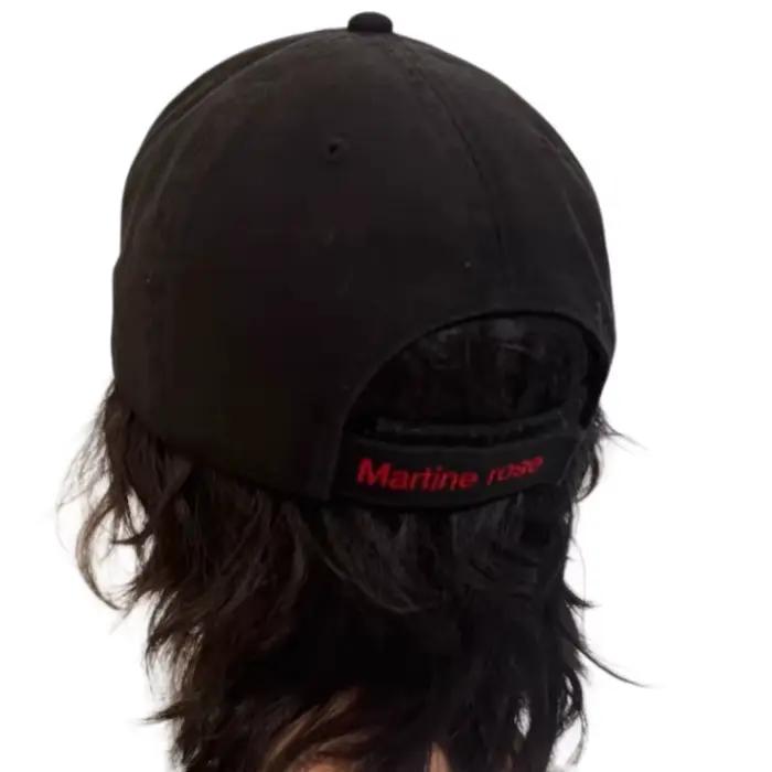 Casquette de baseball unisexe noire brodée style streetwear