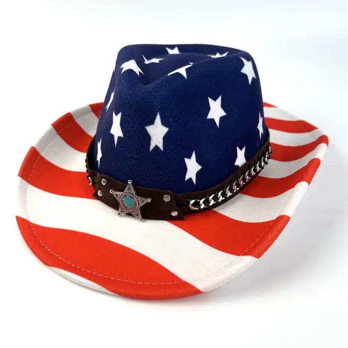 Chapeau de cowgirl à drapeau américain