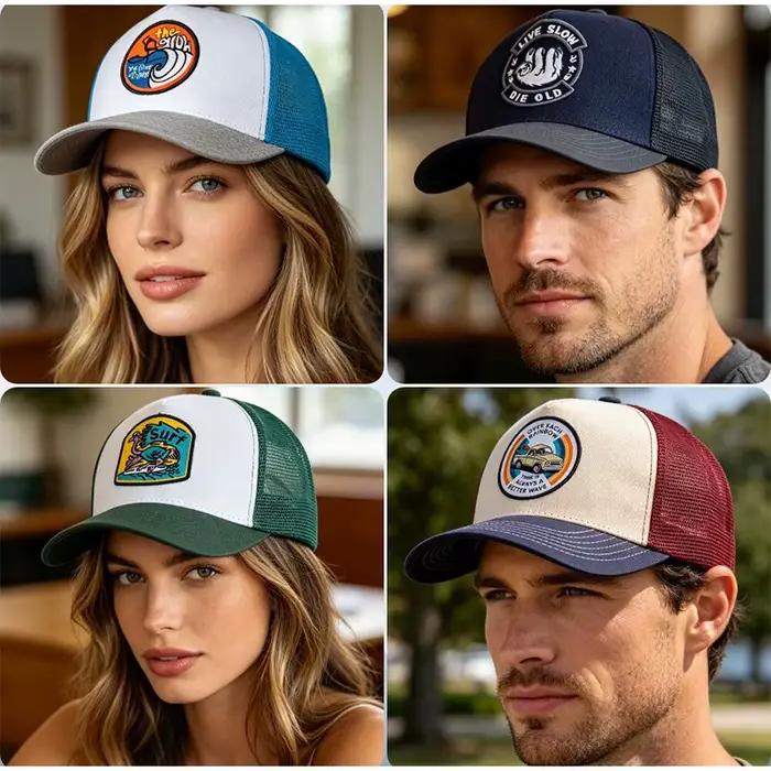 Casquette de baseball brodée en coton et maille respirante pour hommes et femmes