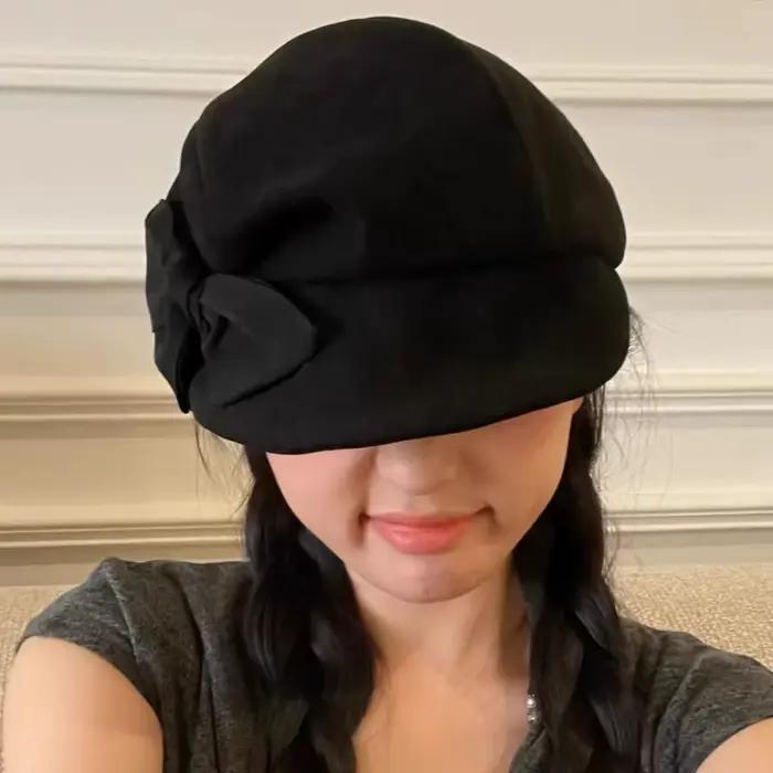 Béret à nœud noir pour femmes