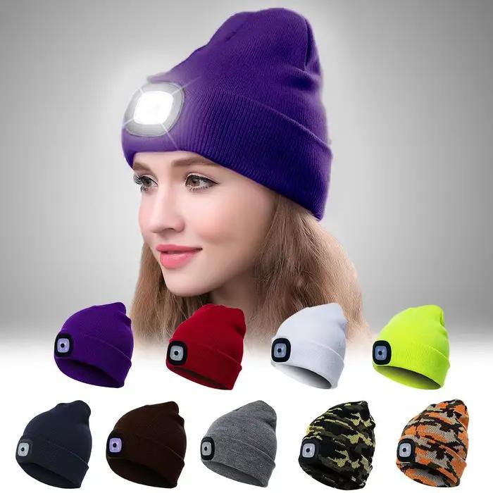 Nouveau bonnet lumineux à LED unisexe