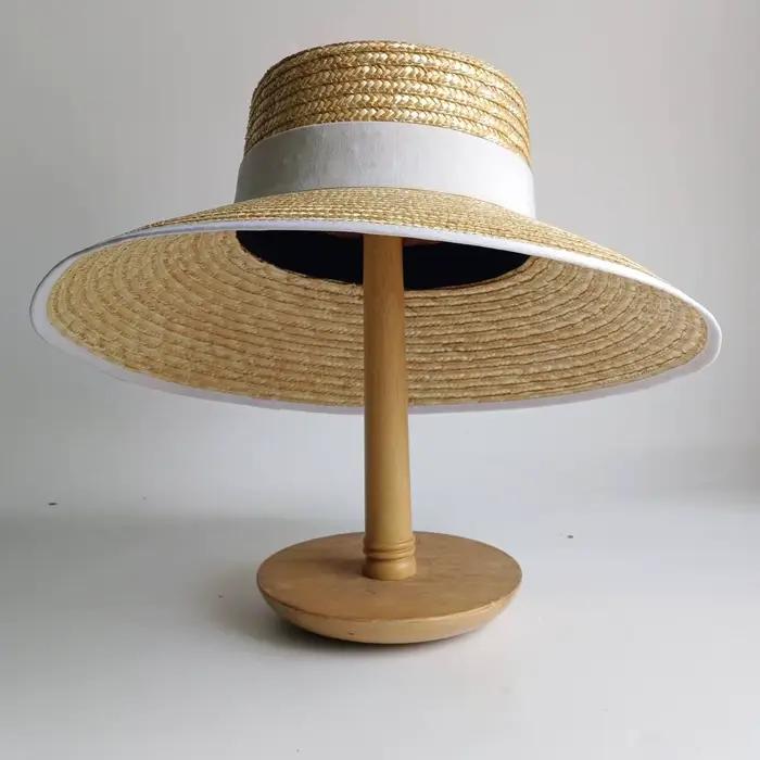 NOUVEAU Chapeau de soleil bleu roi en paille