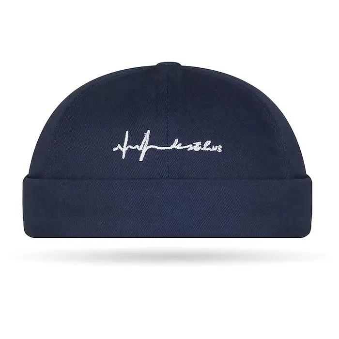 Casquette Docker sans bord en coton rétro