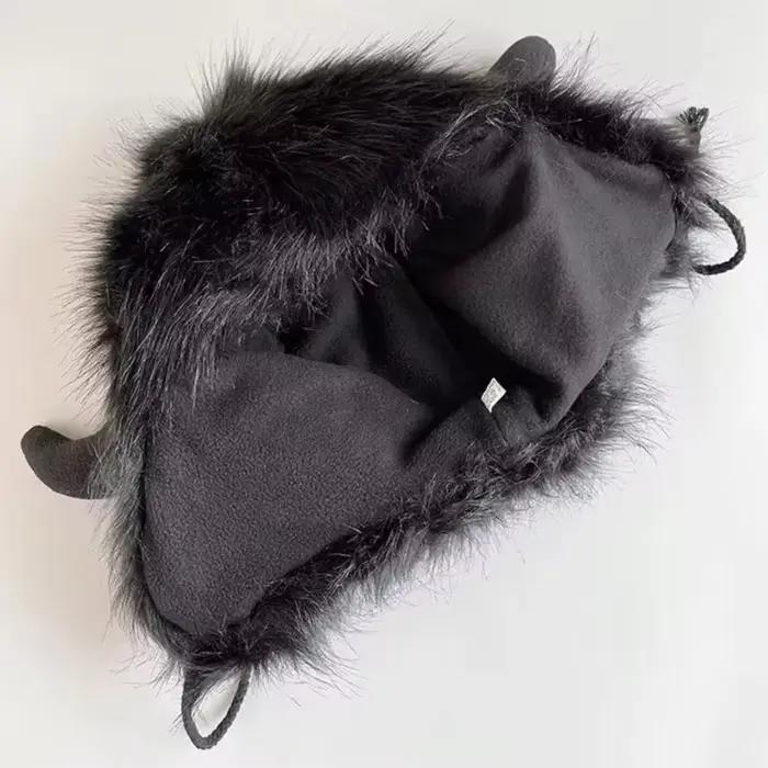 Chapeau Bullhead unisexe en coton tricoté, chapeau bison épais et moelleux, coupe-vent avec cornes, chapeau amusant pour homme et femme, occasions spéciales et plages