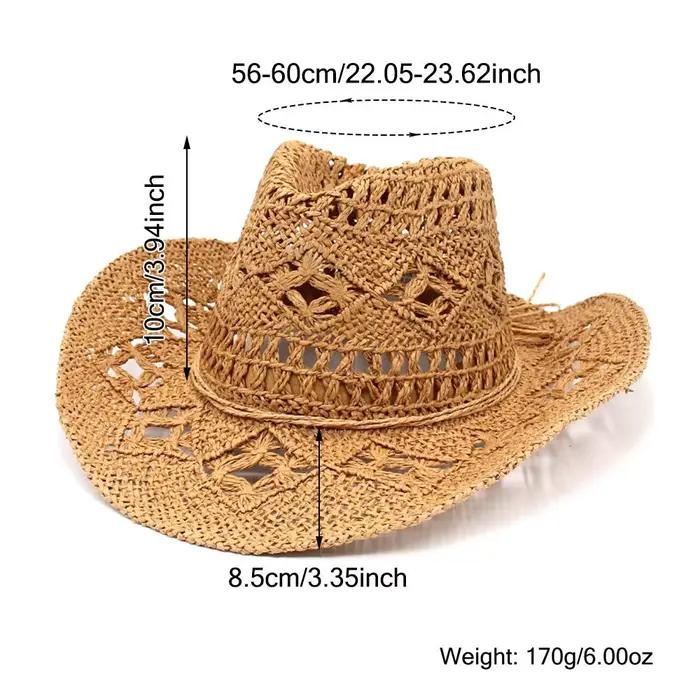 Chapeau de cowboy en paille à large bord élégant