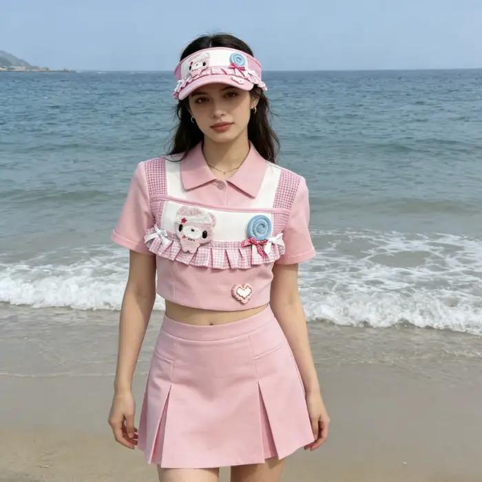 Visière à volants Kawaii Bear