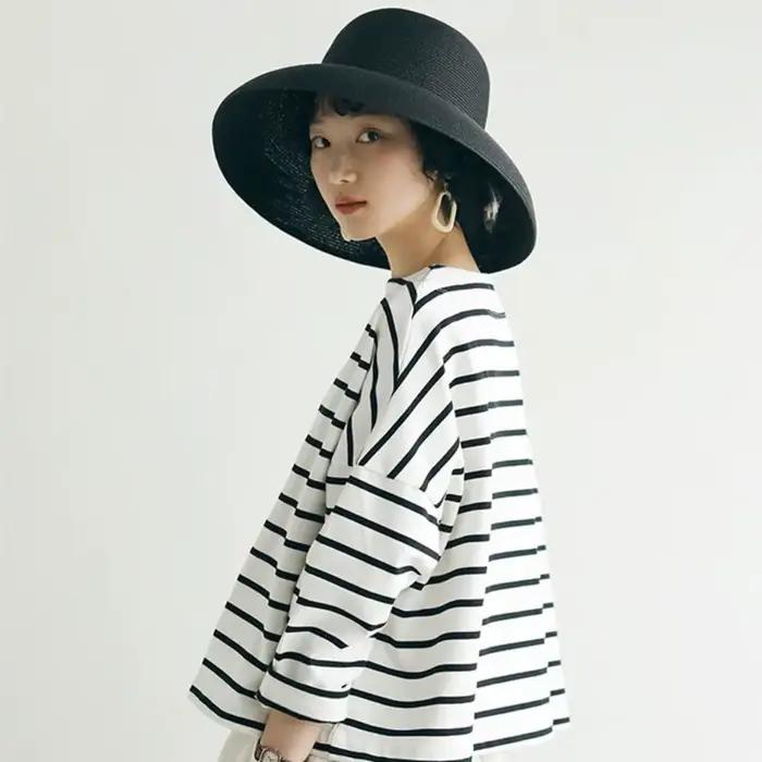 Chapeau de soleil bohème en paille pour femme