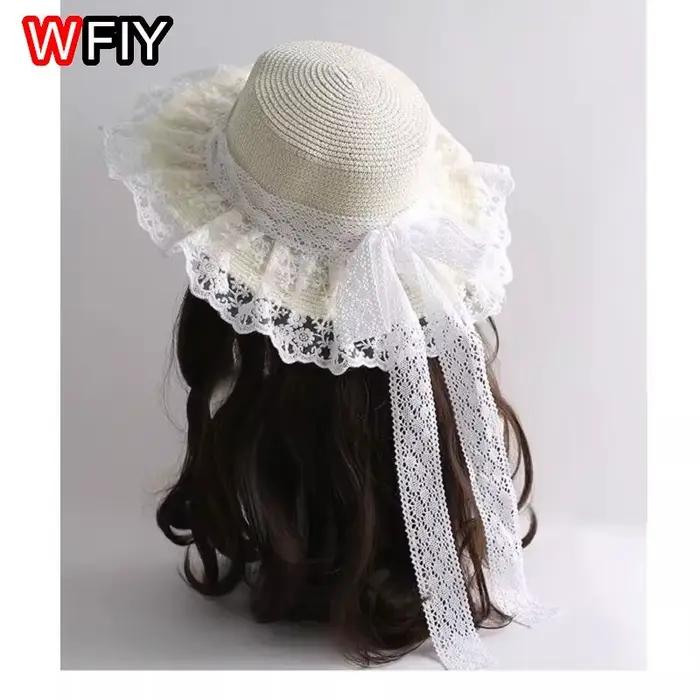 Chapeau de soleil en paille fait main pour femme et fille