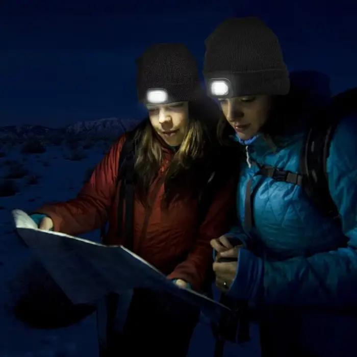 Bonnet unisexe avec lampe de poche LED