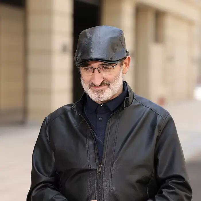 Chapeau pour homme, chapeau en cuir élégant