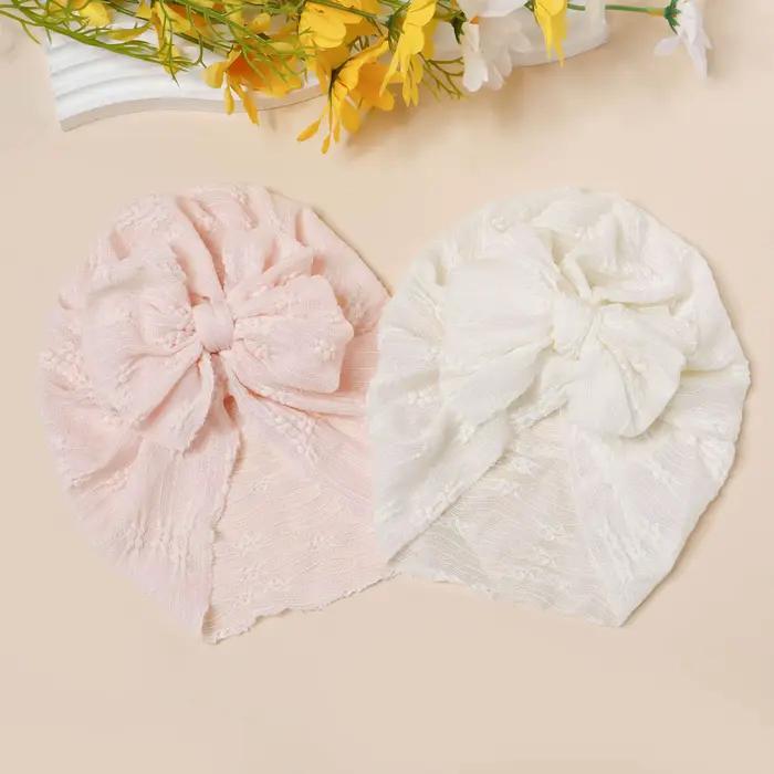 Chapeau en maille pour bébé unisexe avec nœud élégant pour 0-3 mois 4-6 mois 7-9 mois 10-12 mois 13-18 mois 19-24 mois années春天夏天用的婴儿网眼帽，带蝴蝶结，可爱透气弹力，适合春季和夏季，柔软舒适，婴儿配饰