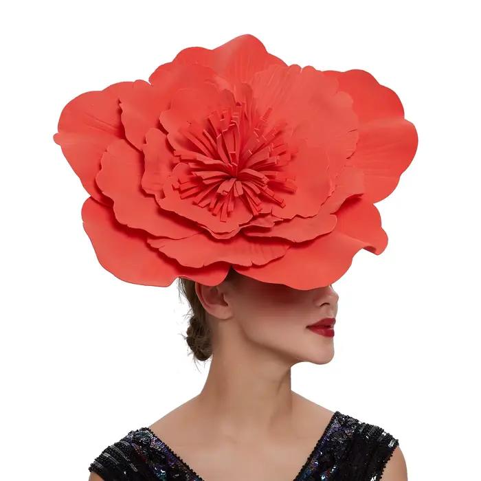 Femmes grande fleur bandeau de cheveux arc fascinateur chapeau coiffure maquillage de mariée bal Photo Shoot