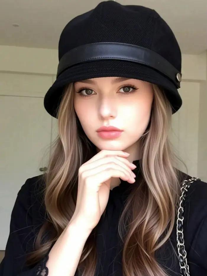 Chapeau Bob en Velours Côtelé pour Femme