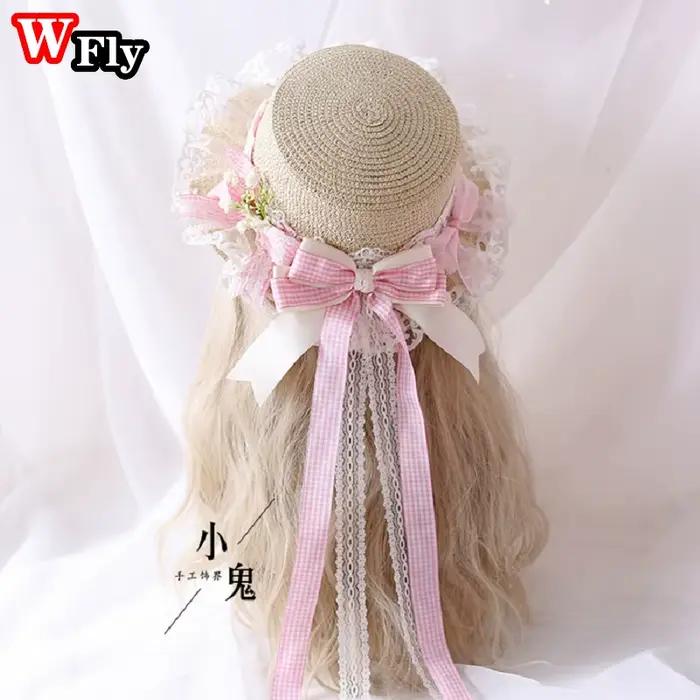 Harajuku-Chapeau de paille d'été pour femmes et filles