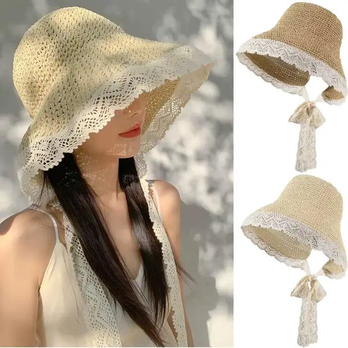 Grand chapeau de paille à large bord de style français