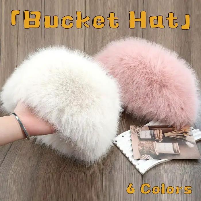Nouveau chapeau d'hiver en fourrure moelleuse pour femme