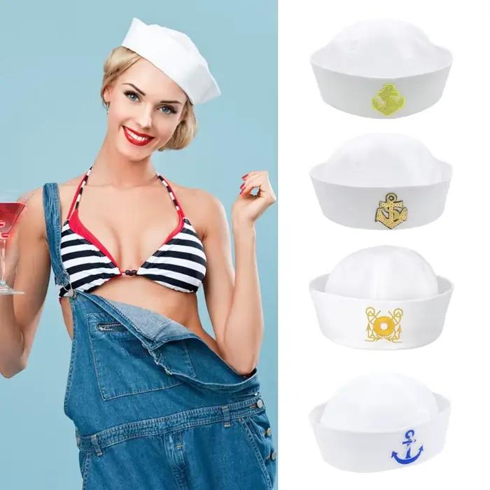 Chapeau de capitaine de yacht unisexe polyester réglable pour hommes et femmes adultes et enfants pour cosplay et événements nautiques
