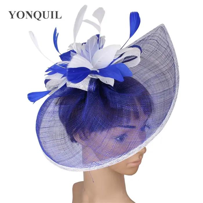 Sinamay-Chapeaux Fascinateur Élégants avec Plumes et Fleurs