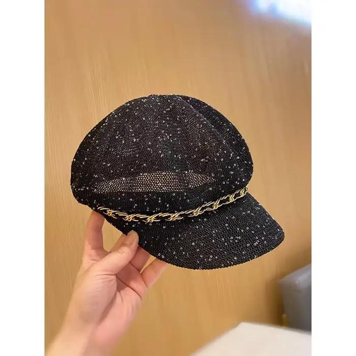 Chapeau Octogonal à Paillettes pour Femme