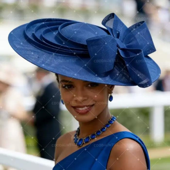 Nouvel Arrivage Chapeau Fascinator Grande Taille en Imitation Sinamay avec Clip pour Femme