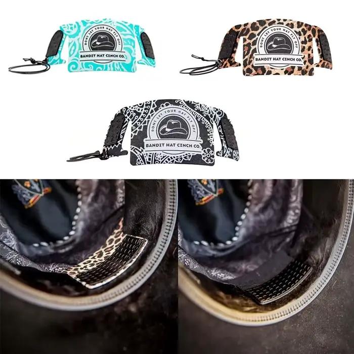Sangle de chapeau en cuir portable motif léopard