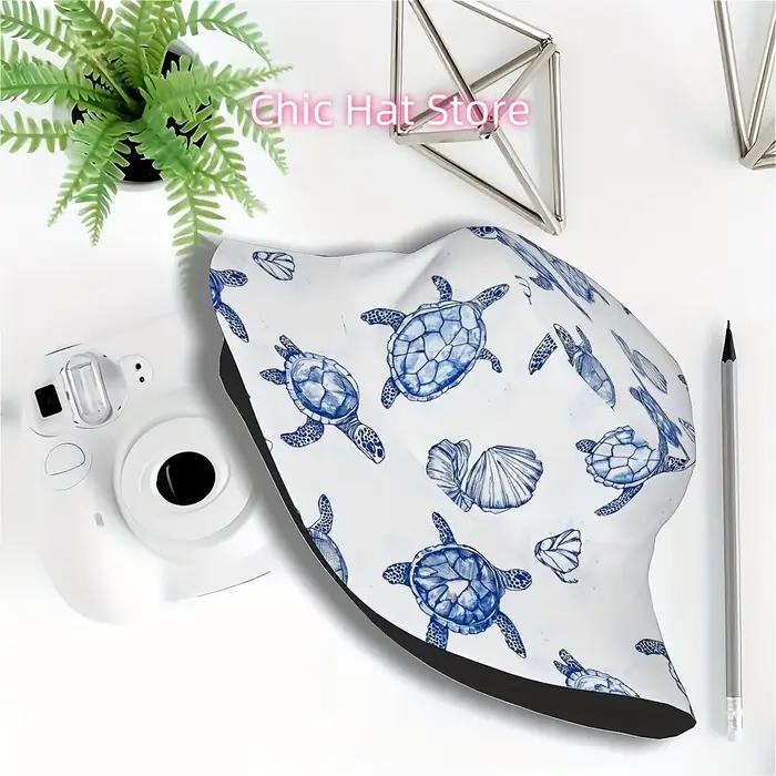 1pc Hawaiian Tropical Sea Turtle_2 Chapeau de pêcheur tout-en-un pour hommes et femmes