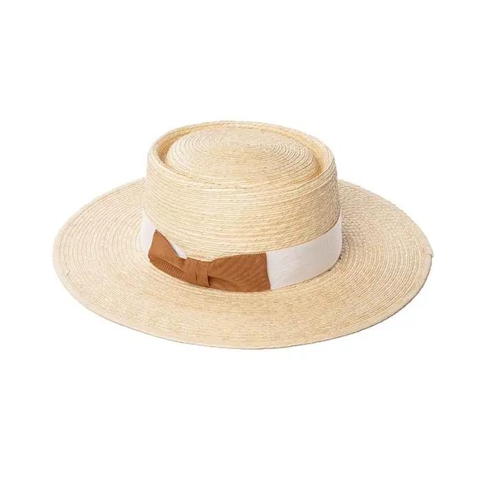 Chapeau de paille tissé bicolore