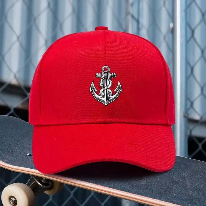 Une casquette réglable avec un imprimé ancre vintage