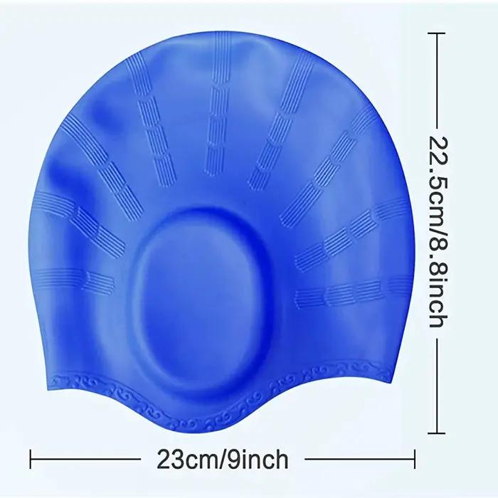 Bonnet de Bain en Silicone 3D Ergonomique avec Bouchons d'Oreilles et Pince-nez Pour Femmes Occasions de Natation et Plongée