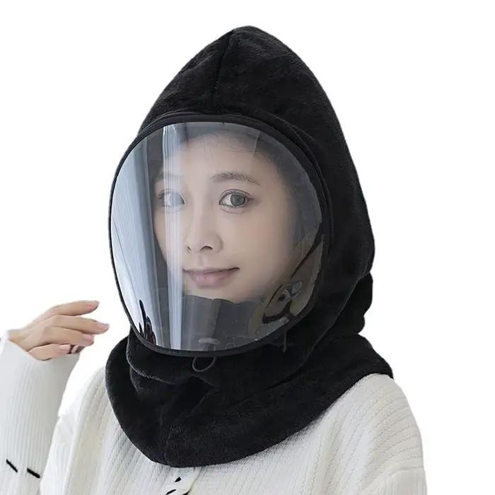 Protection des oreilles froides à capuche automne hiver garder au chaud casquettes en peluche chapeau écharpe coupe-vent