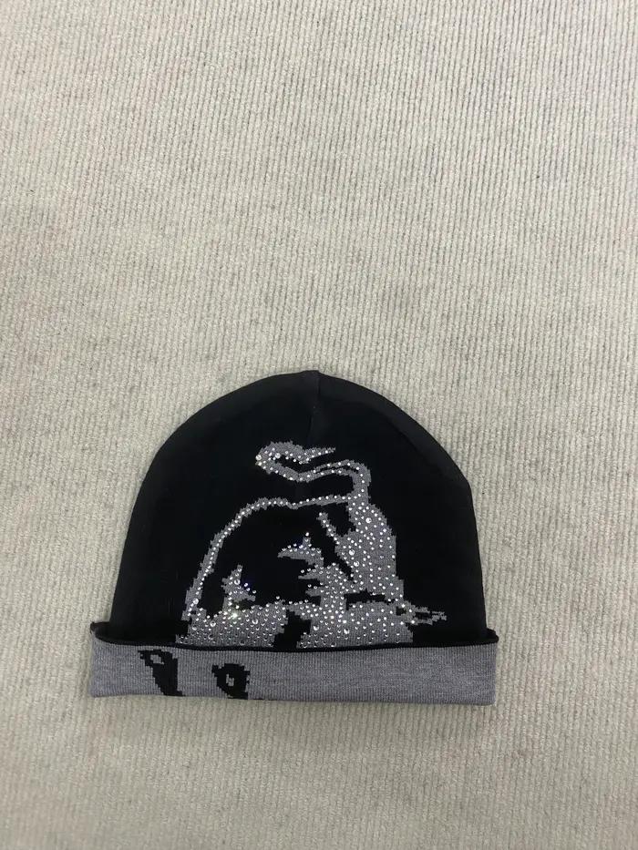 Chapeau tricoté en Jacquard Alphabet Hip Hop Casquette Hip Hop Adulte Unisexe Élégant Décontracté Hiver Occasions Spéciales