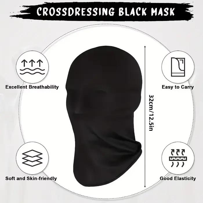 Cagoule noire couvrant le visage sans bord masque cadeau Protection solaire casquette de moto