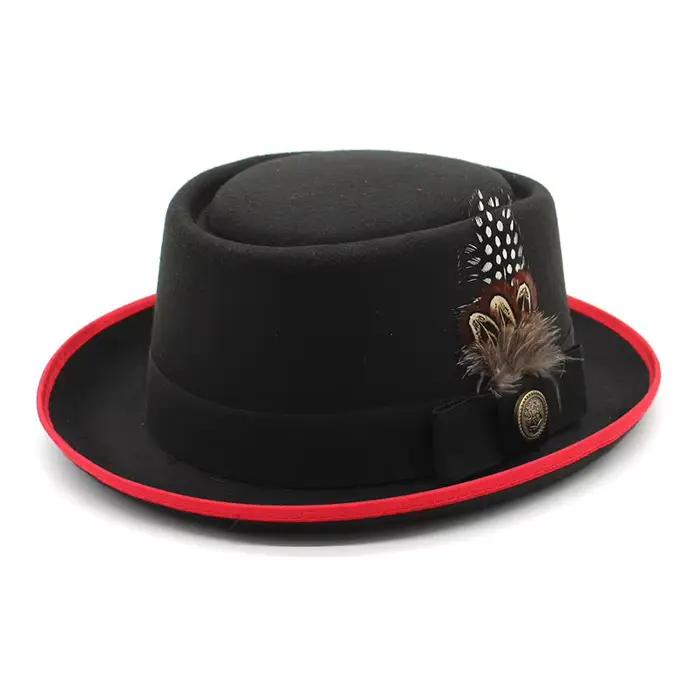 Billycock – chapeau melon en feutre à petit bord pour hommes et femmes