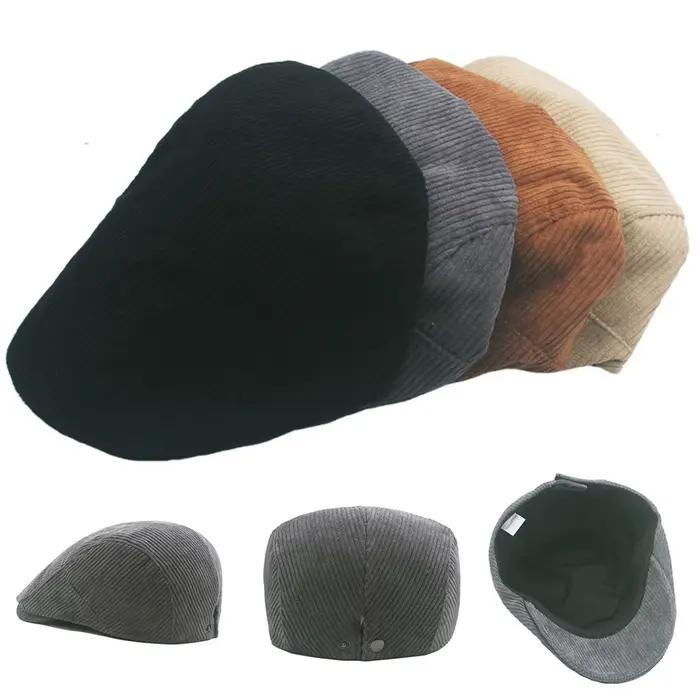Casquette de Peintre à Visière en Velours Côtelé pour Homme