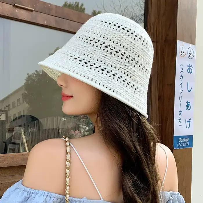 Chapeaux d'été disquette en Crochet faits à la main