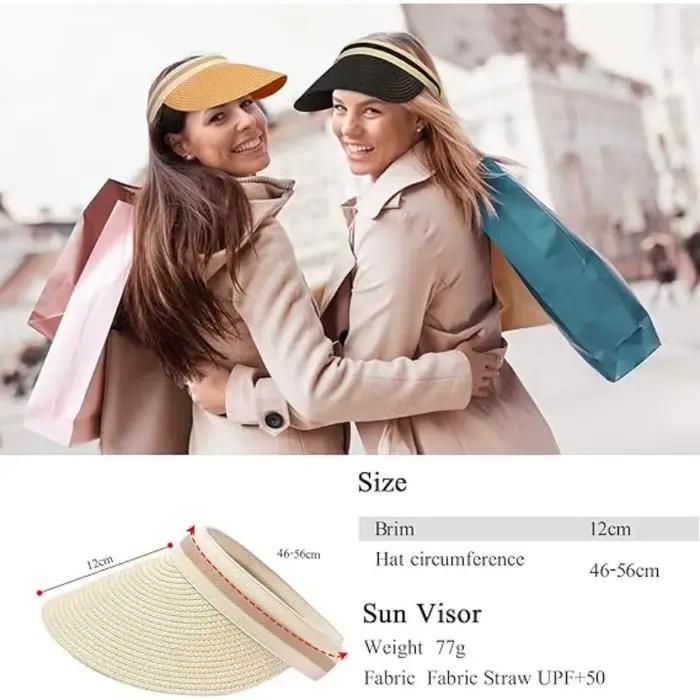 Chapeau de soleil en paille pour femme à large bord