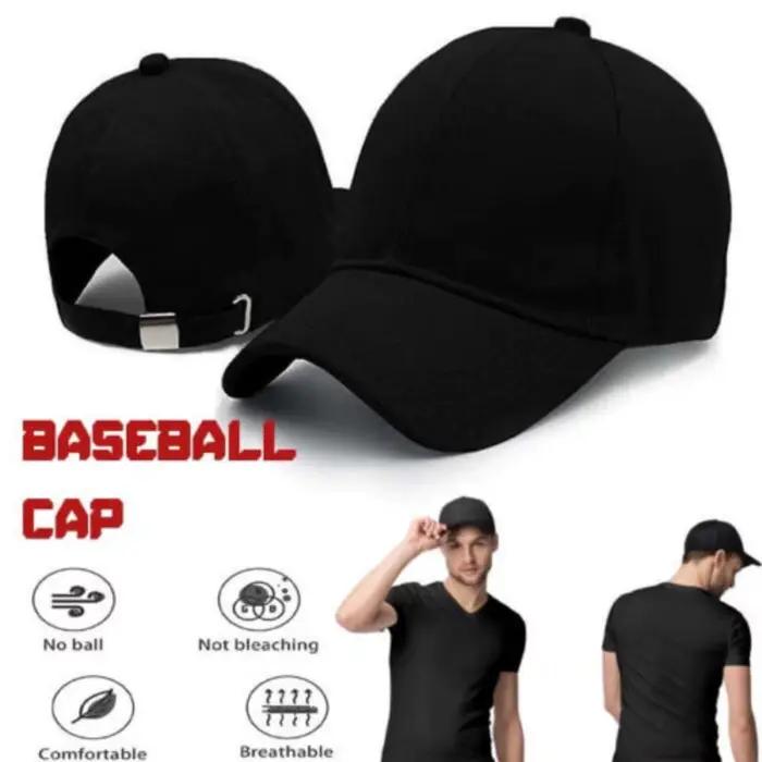Casquette de baseball noire pour hommes et femmes, casquette sport réglable en coton et polyester, protection solaire UPF 50+, pour toutes les saisons et occasions en plein air