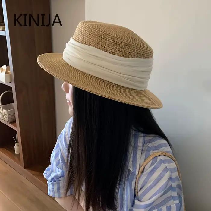 Chapeau de paille vintage français pour femme