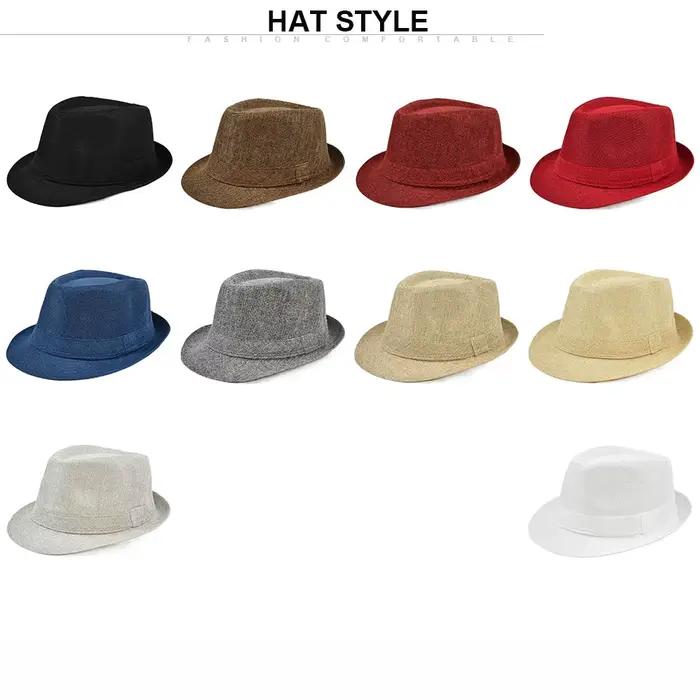 Chapeau Fedora en Lin à Manches Courtes pour Homme et Femme