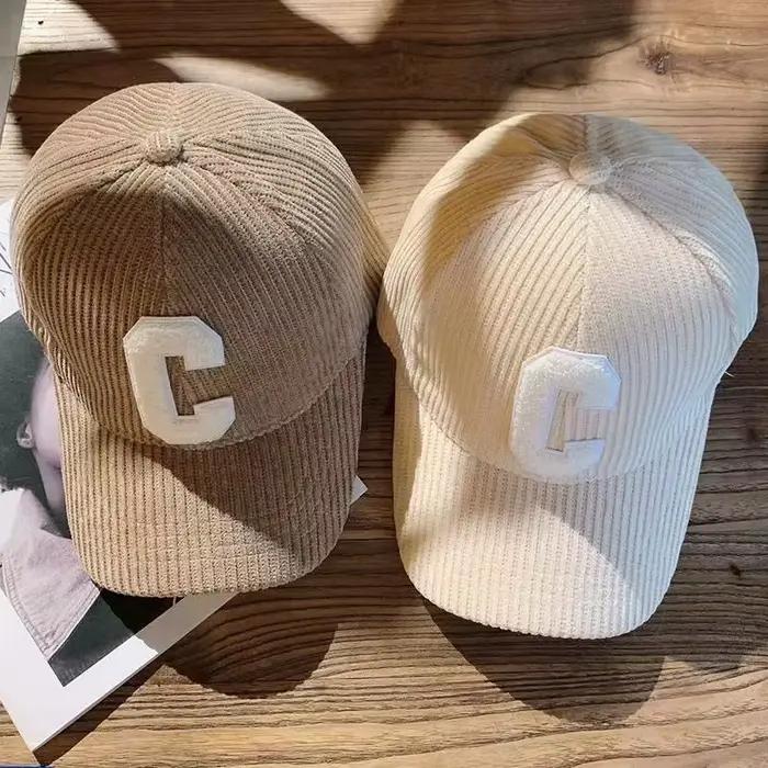 Nouvelle Casquette de Baseball en Velours Côtelé Tendance pour Femme