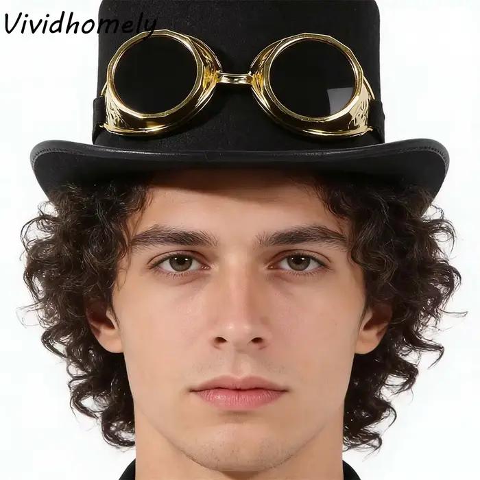 Chapeau de magicien vintage noir steampunk pour homme