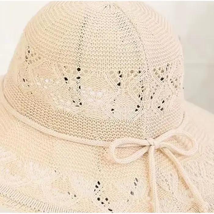 Chapeau de soleil pliable à large bord pour femme