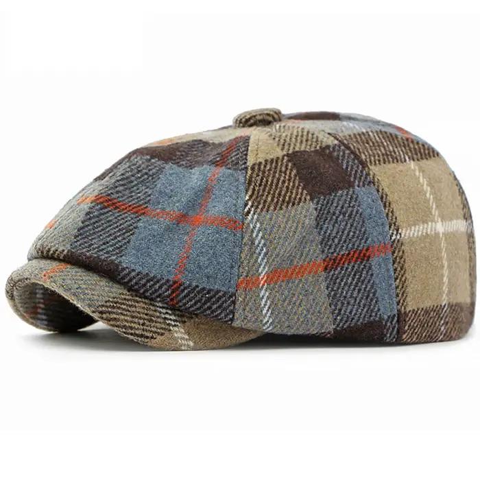 Bérets hommes femmes automne hiver casquette plate octogonale rétro artiste peintre béret chapeau