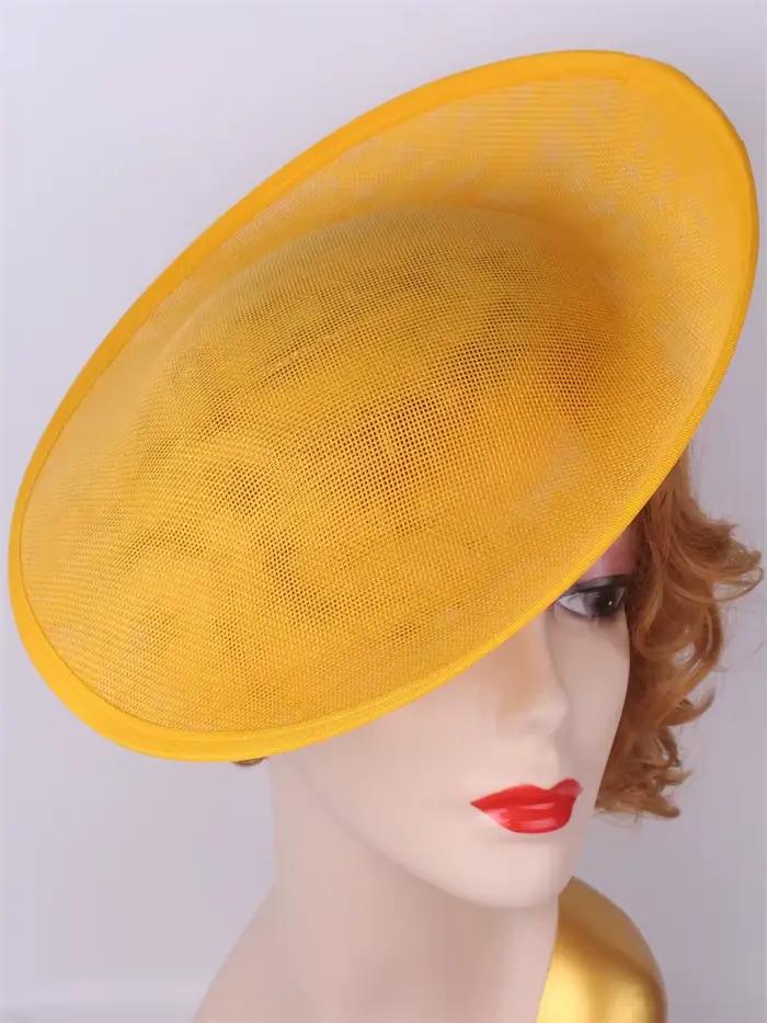 Fascinateur rond de 30cm pour femmes, élégant, mariage, performance, fédra, tricoter, polyester, fleur, adult women accessories