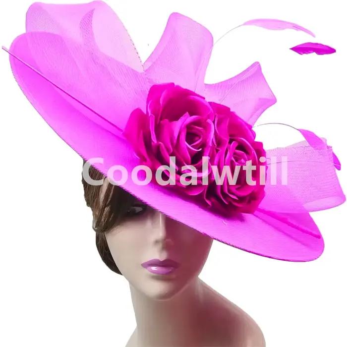Chapeau Fascinateur à Grandes Fleurs pour Femmes, Polyvalent, Style Fashion, Idéal pour Mariages, Soirées de Gala et Autres Occasions Spéciales
