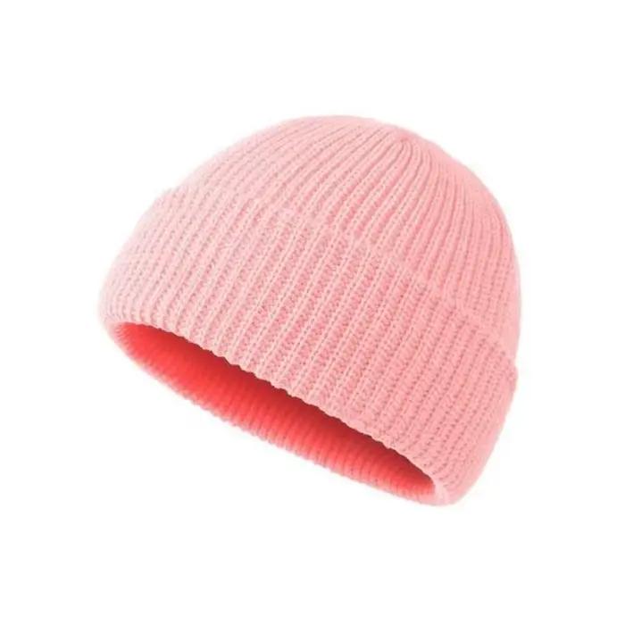 Chapeau en laine tricoté de couleur unie pour hommes et femmes