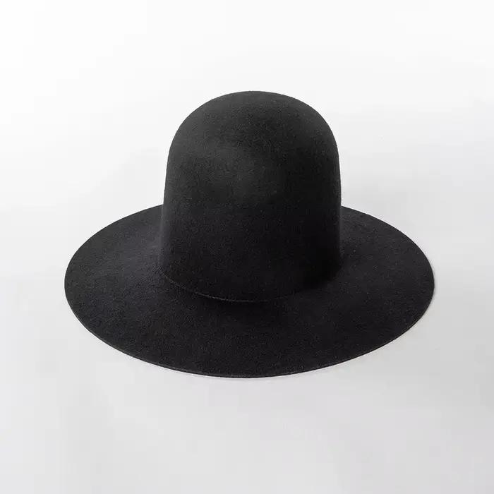 Chapeau haut en laine à large avant-toit élégant pour homme et femme pour défilés de mode et événements formels